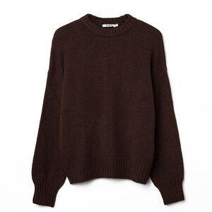 NA-KD Brown Round Neck Knitted Sweater